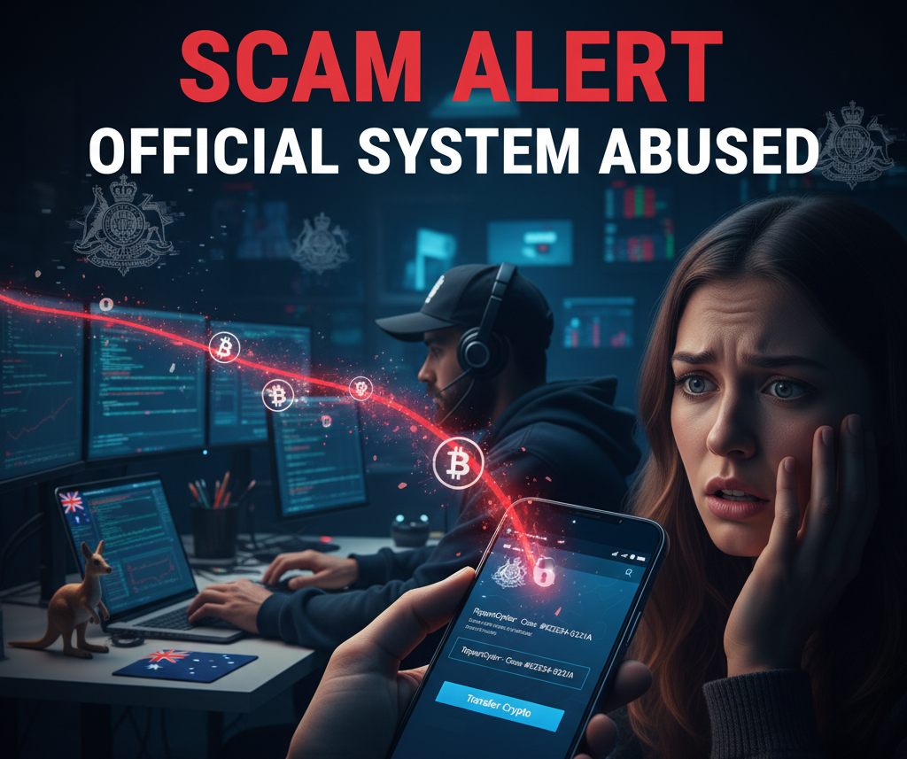 Australian Scammers Use Official System for Crypto Theft